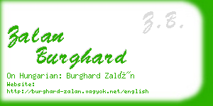 zalan burghard business card